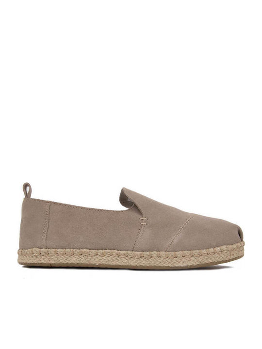 Toms Deconstructed Alpargatas Suede Γυναικείες Εσπαντρίγιες σε Μπεζ Χρώμα