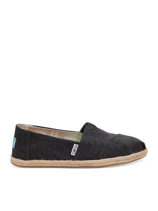 Classic Alpargatas Washed Rope Women's Fabric Espadrilles Black