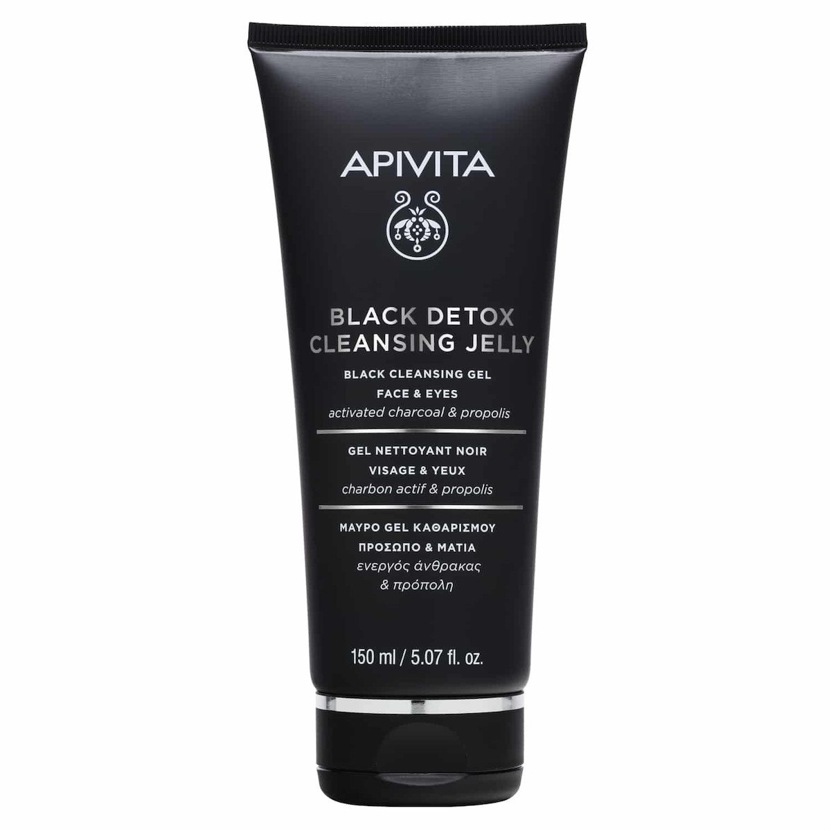 Apivita Black Detox Gel Καθαρισμού Προσώπου & Ματιών για Ακνεϊκές Επιδερμίδες 150ml