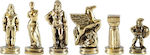 Manopoulos Πιόνια για Σκάκι Σπαρτιάτες Χρυσά/Ασημί 5.6cm
