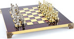Manopoulos Ελληνορωμαϊκή Εποχή Χειροποίητο Σκάκι Μεταλλικό με Πιόνια 28x28cm