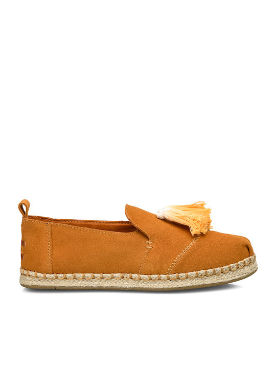 Deconstructed Alpargatas Rope Tassel Suede Γυναικείες Εσπαντρίγιες σε Πορτοκαλί Χρώμα