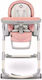 Lionelo Cora Foldable Highchair with Metal Frame & Leatherette Seat Pink