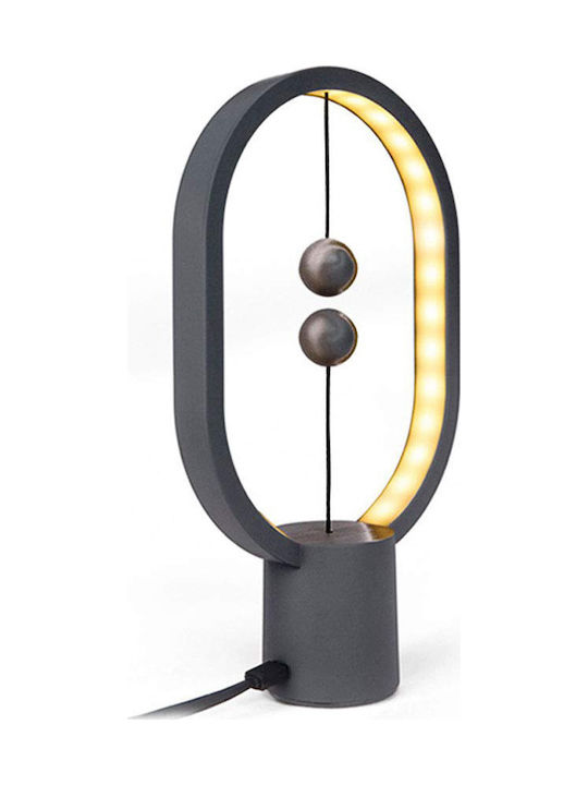 Allocacoc Heng Balance Lamp Ellipse Mini Πορτατίφ με Γκρι Καπέλο και Γκρι Βάση