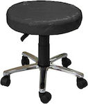 Medical Stool with Wheels Black with Metal Base