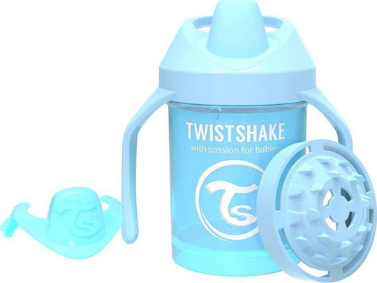 Twistshake Mini Cup Educational Sippy Cup Plastic with Handles Light Blue for 4m+m+ 230ml 1445
