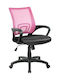 Desk Chair with Armrests Pink 55x49x86cm