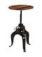 vidaXL Round Bar Table Made of Solid Wood and Metal Oak 60x60x76cm