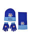 Stamion Kinder Mütze Set mit Schal & Handschuhe Gestrickt Blau