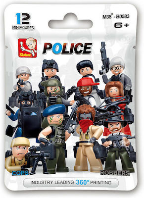 Sluban Bausteine Police Cops & Robbers Minifigures für 6+ Jahre 12Stück