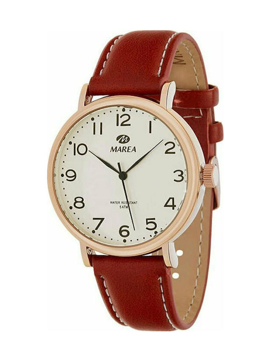 Marea Watch Battery with Red Leather Strap B21174/4