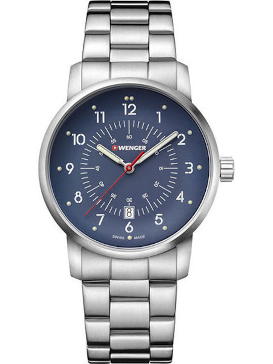 Wenger Avenue Ανδρικό Ρολόι 42mm Μπαταρίας με Α...