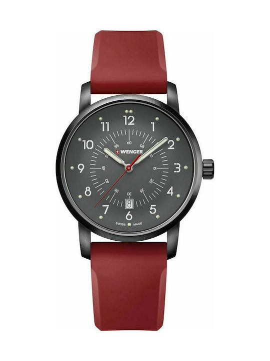 Wenger Avenue Battery Watch with Rubber Strap Red