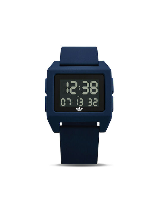 Adidas Archive SP1 Ψηφιακό Ρολόι Μπαταρίας με Καουτσούκ Λουράκι σε Μπλε χρώμα