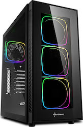 Sharkoon TG6 RGB Gaming Midi Tower Computer Case with Window Panel Black