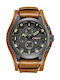 Curren Watch Battery with Leather Strap Brown-Black