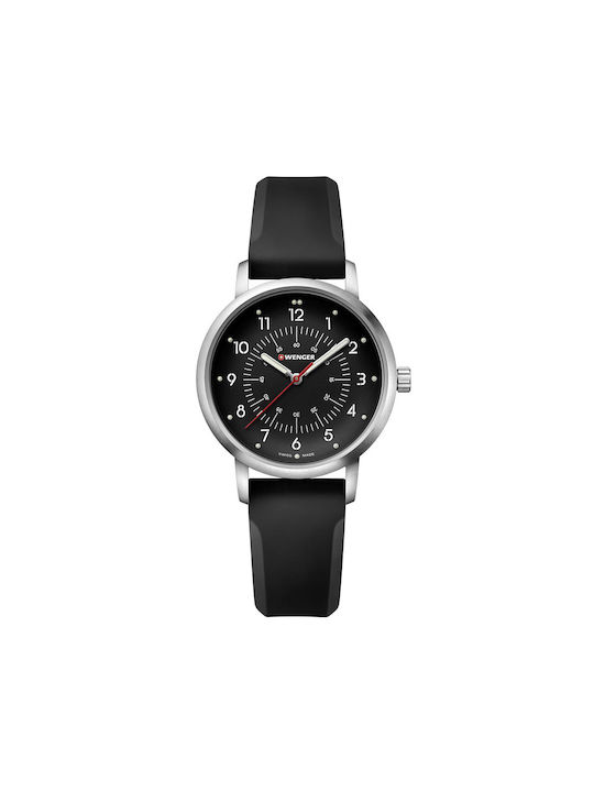 Wenger Avenue Watch with Black Rubber Strap