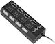 uGo UHU-1482 Hub 4 Θυρών USB 2.0 με σύνδεση USB-A