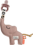 Done by Deer Clip Pacifier Elphee with Animals made of Fabric Pink 4393531