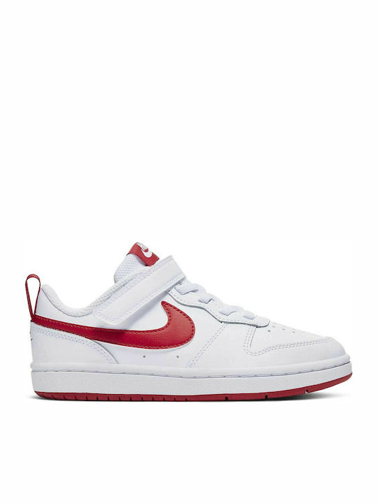 Court Court Borough Low 2 Psv Kids Sports Shoes Basketball with Hoop & Loop Closure White / University Red