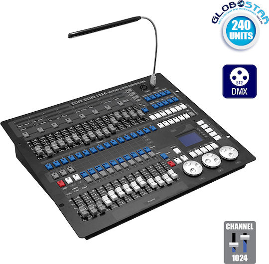 GloboStar DMX Controller Lichtkonsole mit 1024 Steuerkanälen und Verbindung USB (für PC)