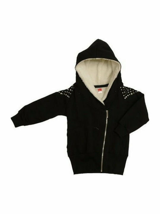 Joyce Kids Cardigan Hooded Black