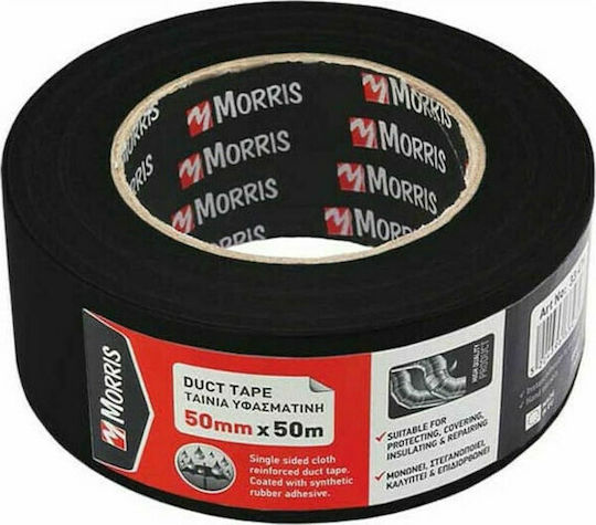 Morris DT11 Black Self-Adhesive Fabric Tape Black 48mmx50m 1pcs