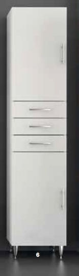 Drop Side Cabinet Badezimmersäule Boden H40xB32xH184cm Weiß