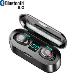 F9 In-ear Bluetooth Handsfree Headphone Sweat Resistant and Charging Case Black