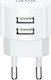 Usams Φορτιστής Χωρίς Καλώδιο με 2 Θύρες USB-A Λευκός (T20)