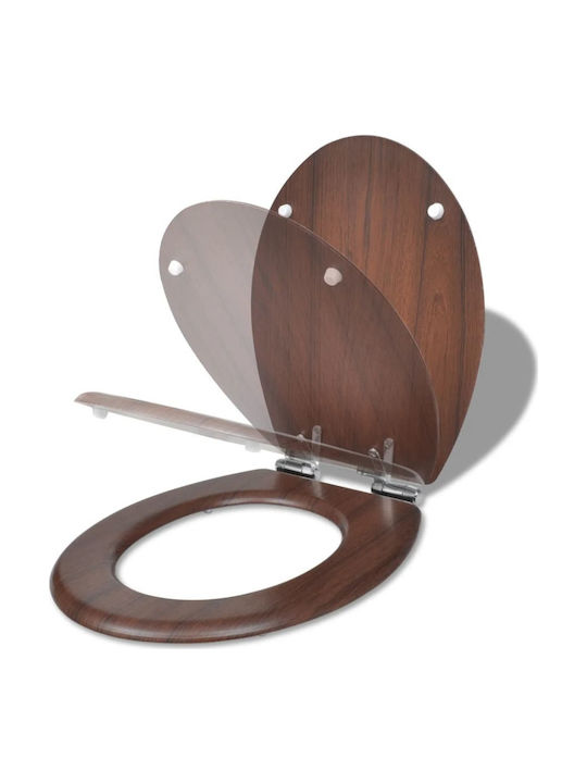 vidaXL Wooden Soft Close Toilet Seat Brown 42.5cm