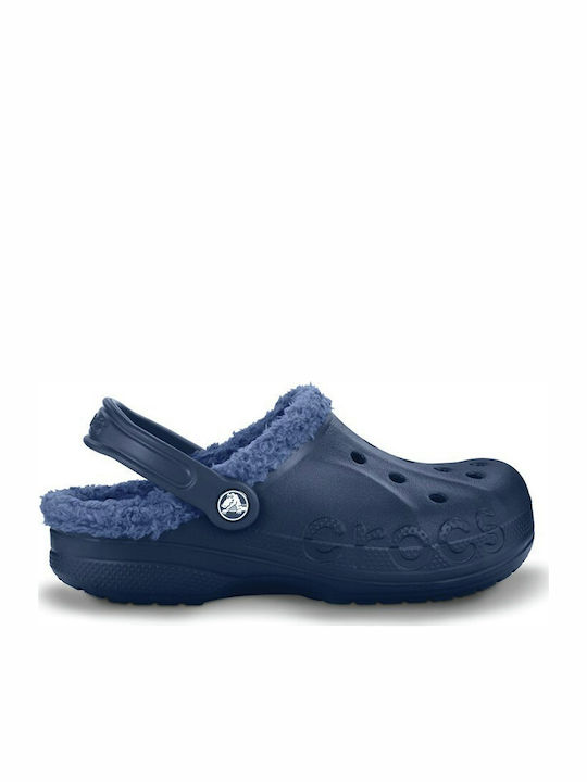 Navy Blue Blue Fuzzy Crocs Womens Crocs Baya Lined Women's