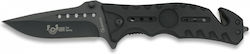 Martinez Albainox Tactical Pocket Knife Black in Sheath