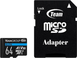 TeamGroup Elite A1 microSDXC 64GB Clasa 10 U3 V30 A1 UHS-I cu adaptor