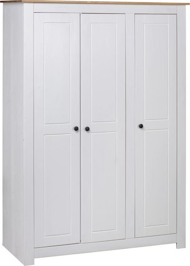 Panama Dreifachtür Kleiderschrank Weiß 118x50x171.5cm