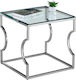 Square Side Table Amara Glass Gray L55xW55xH55cm.