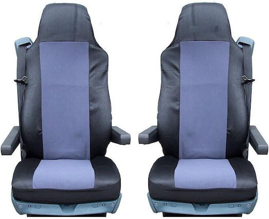 Car Seat Covers Set 2 Pieces Polyester Mercedes-Benz Axor Atego Actros Grey