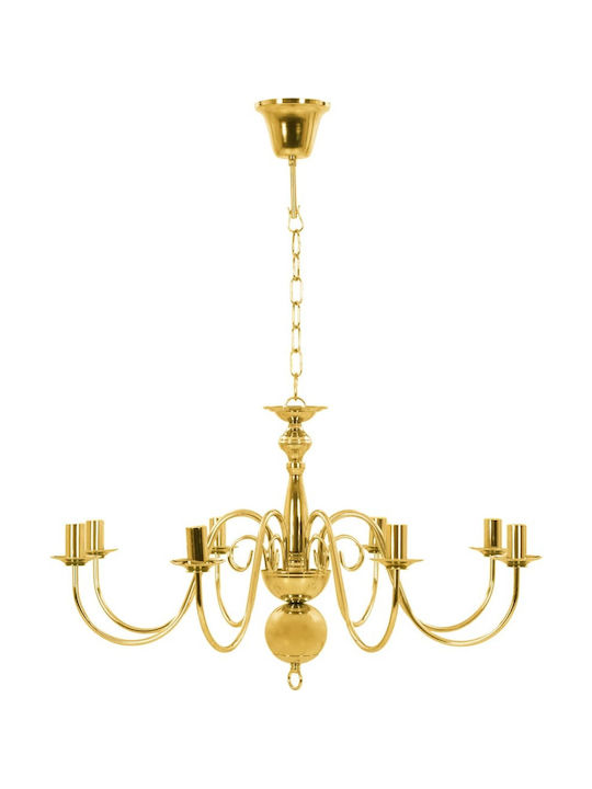 vidaXL Candelabru 8xE14 cu Lumânări Auriu 281619