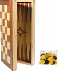 Zanna Toys 1048Π Backgammon Wooden with Checkers 50x50cm