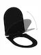 vidaXL Plastic Soft Close Toilet Seat Black 45cm