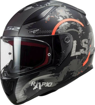 LS2 FF353 Rapid Circle Kids Full Face Helmet ECE 22.05 1300gr Titanium/Fluo Orange