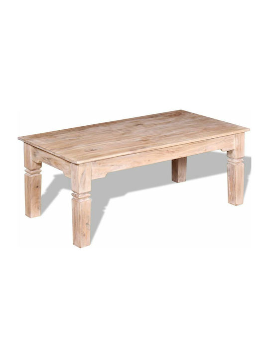 Rectangular Coffee Table from Solid Wood Oaks L110xW60xH45cm.