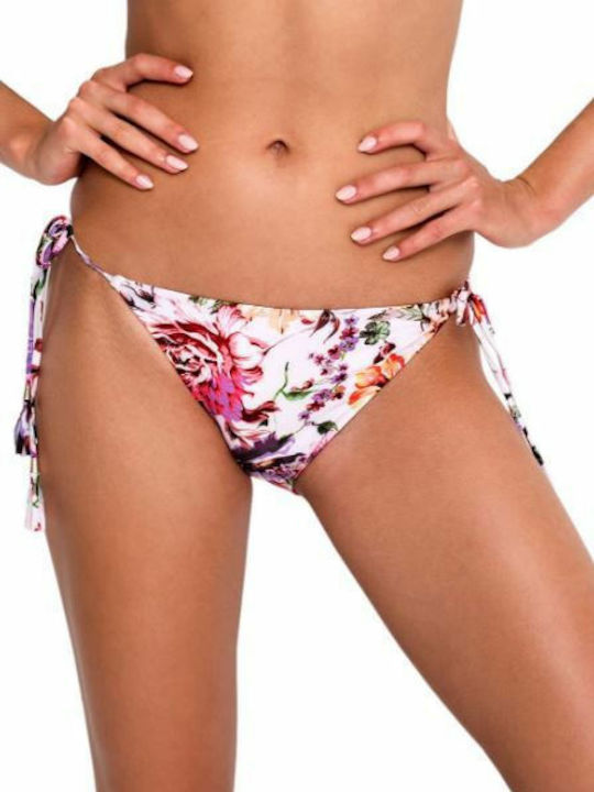 Blu4u Bikini Slip mit Schnürchen Blumen