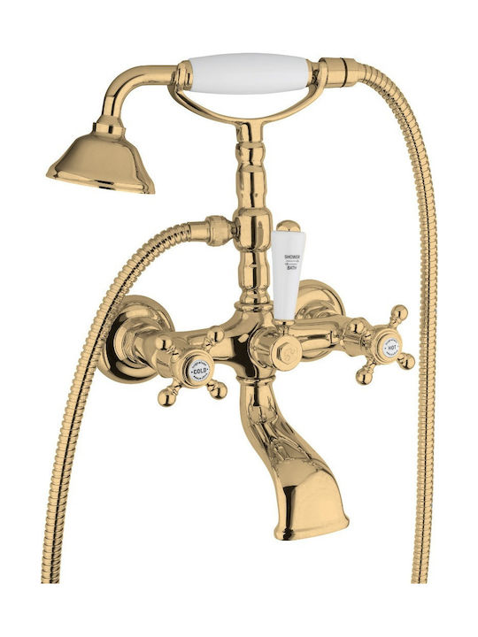 Bugnatese Bronze Mixing Bathtub Shower Faucet Complete Set Bronze