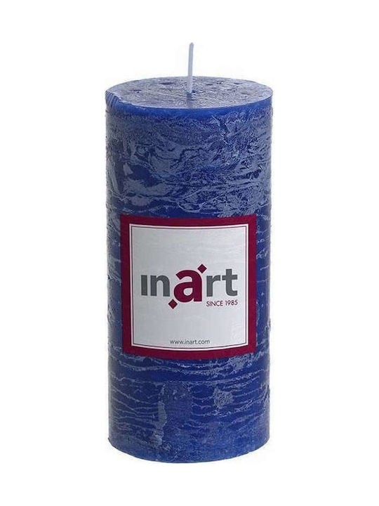 Inart Scented Candle Blue 7x15cm 1pcs