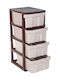 Homeplast Ζήβα Drawers Plastic in Brown Color 4 Slots 50x40x99cm