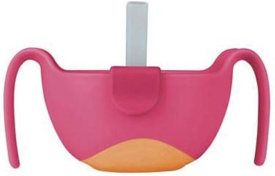 B.Box Căniță pentru copii cu Mânere și Pai din Plastic Roz pentru 10m+m+