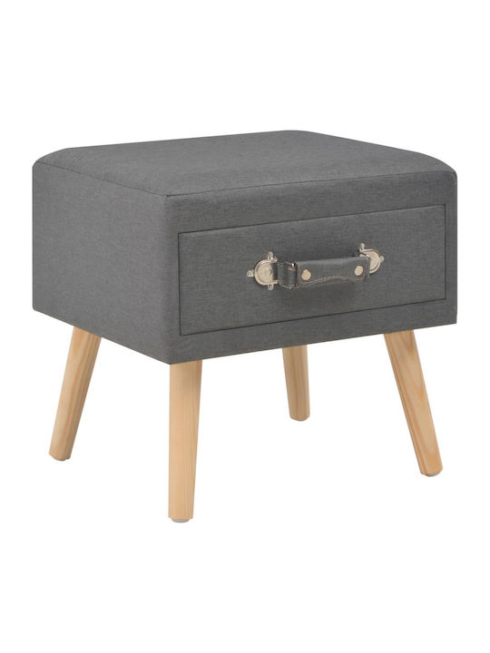 Bedside Table with Fabric Cover Gray 40x35x40cm