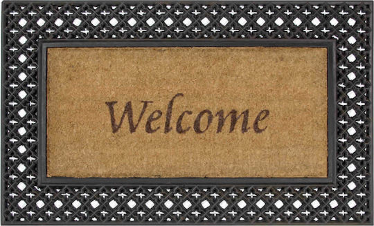 Hellas Welcome No 182 Coconut Tree Entrance Mat Beige-Black 45x75cm Beige-Black