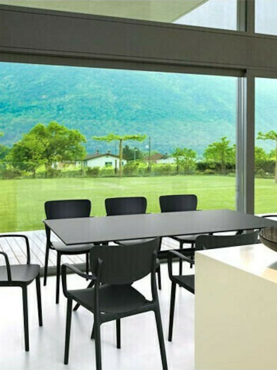 Outdoor-Stuhl Polypropylen Lisa Black 54x53x82εκ.